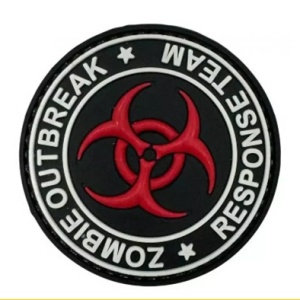 Шеврон Zombie Outbreak Response Team Biohazard, красный/чёрный