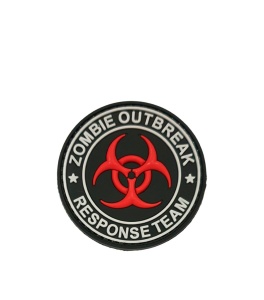 Шеврон Zombie Outbreak. Response Team, красный/чёрный