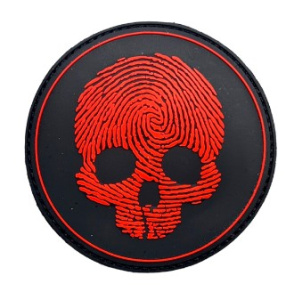 Патч "Череп отпечаток", цвет черный/красный