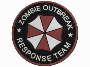 Шеврон Zombie Outbreak Response Team Umbrella, красный