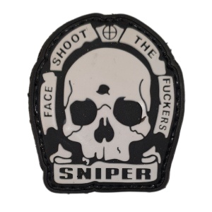 Шеврон Sniper Face Shoot the Fuckers, чёрный
