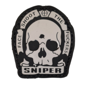 Патч "Sniper: Face Shoot the Fuckers", цвет черный/белый