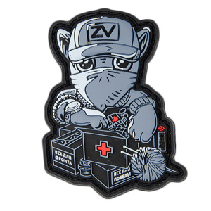 Патч "Земля Воинов: Котик №20 Волонтер", цвет серый