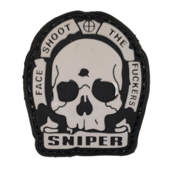 Шеврон Sniper Face Shoot the Fuckers, чёрный