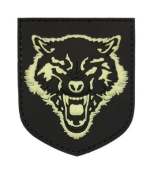 Патч "Волк", цвет черный/светящийся