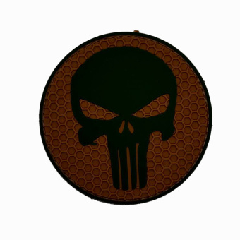 Патч "Каратель" круглый, цвет койот/черный