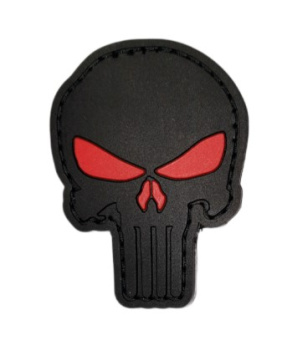 Патч "Каратель" с красными глазами, цвет черный