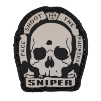 Патч "Sniper: Face Shoot the Fuckers", цвет черный/белый