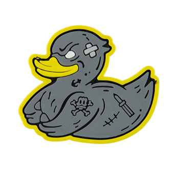 Патч "Утка с татуировками", цвет серый